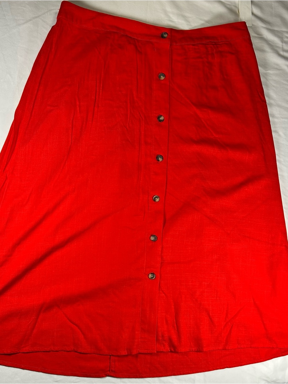 Kohl's Red Button-Front Midi Skirt